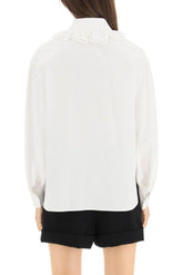 COTTON SHIRT WITH RUFFLED COLLAR